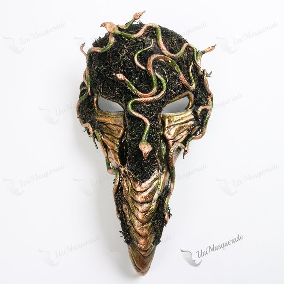 Medusa Snake Plague Dr. Long Nose Party Masquerade Mask - Picture 4 of 4